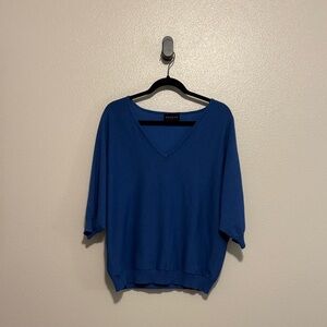Premise Blue V-Neck Women's Top